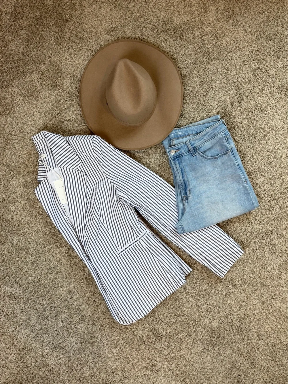 NWT Free Assembly Seersucker Blazer | Small Blue & White Striped Coastal Classic - Picture 5 of 9